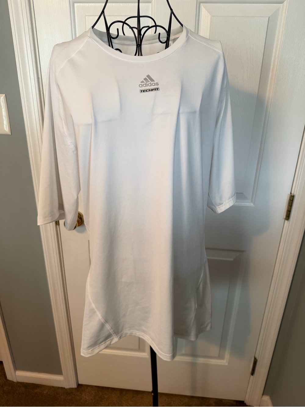 adidas White TECHFIT Short Sleeve Performance Tee